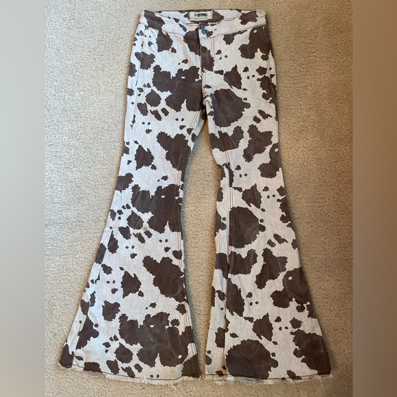 Rock & Roll Denim Other - Rock & Roll Denim Cow Print Bell Bottom Jeans